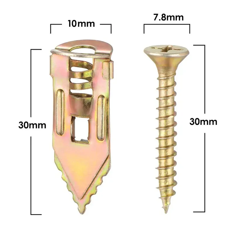 Self Drilling Drywall Anchors Screws, Self Tapping Screws, Easy Application for Gypsum Plasterboard, Dowel, 30, 60, 100Pcs