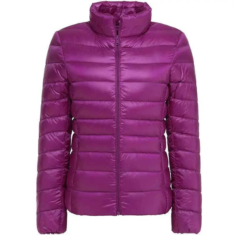 Veste courte en duvet de canard blanc, coupe-vent, ultra légère, coupe-vent, à col montant, pour femmes, hiver, automne, nouveauté