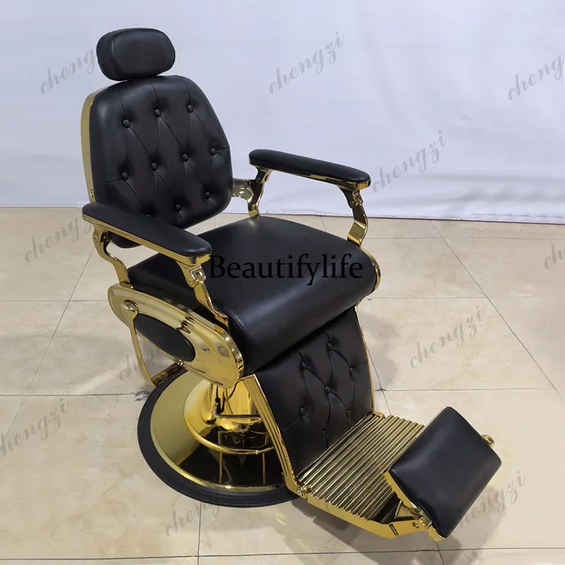 k182  Foreign  Design Barber Chair Auxiliary Aesthetic Modern Vintage Barber Chair Soft Backrest Salon Furniture