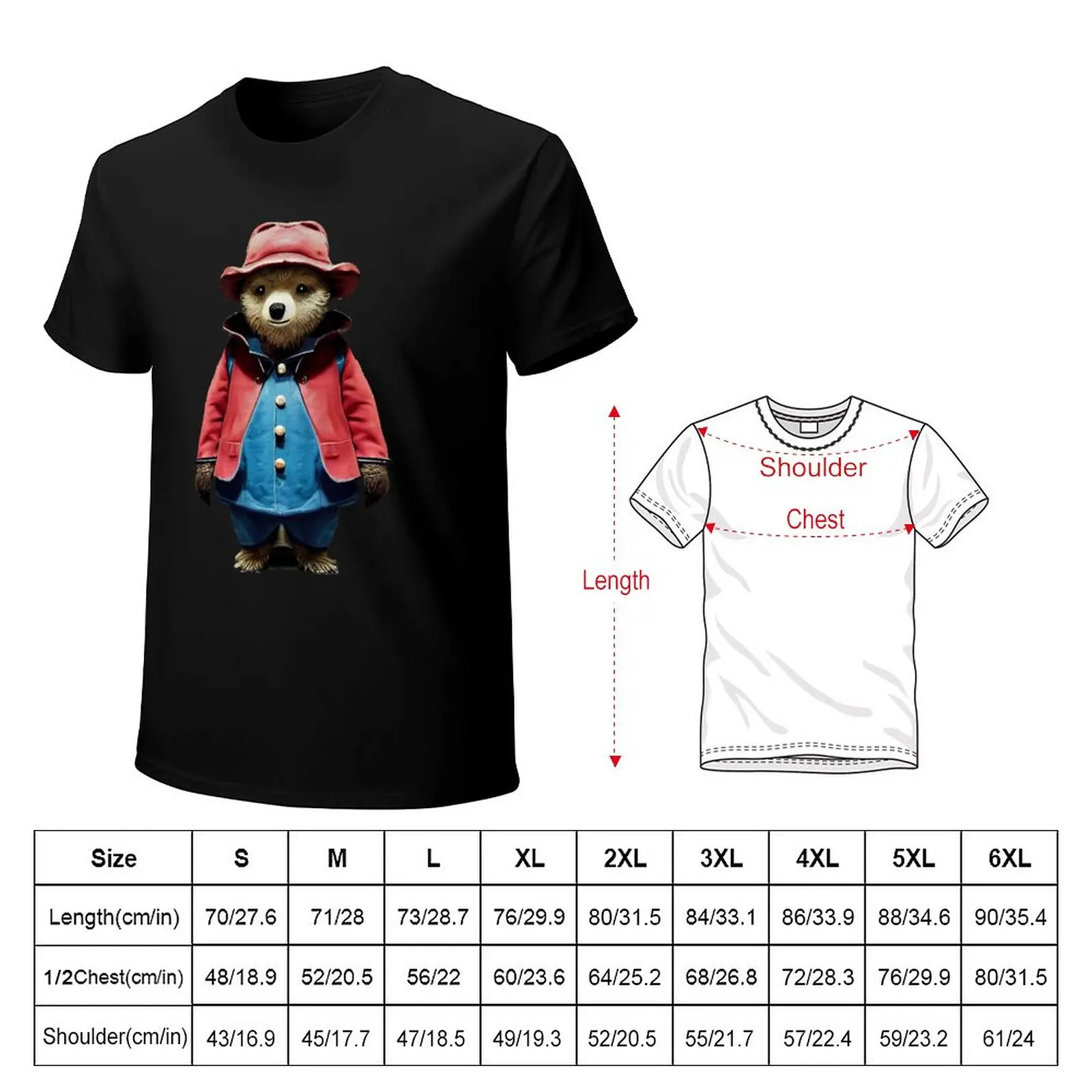 Paddington Bear in Red _amp_ Blue Coat T-Shirt plus size t shirts mens graphic t-shirts funny