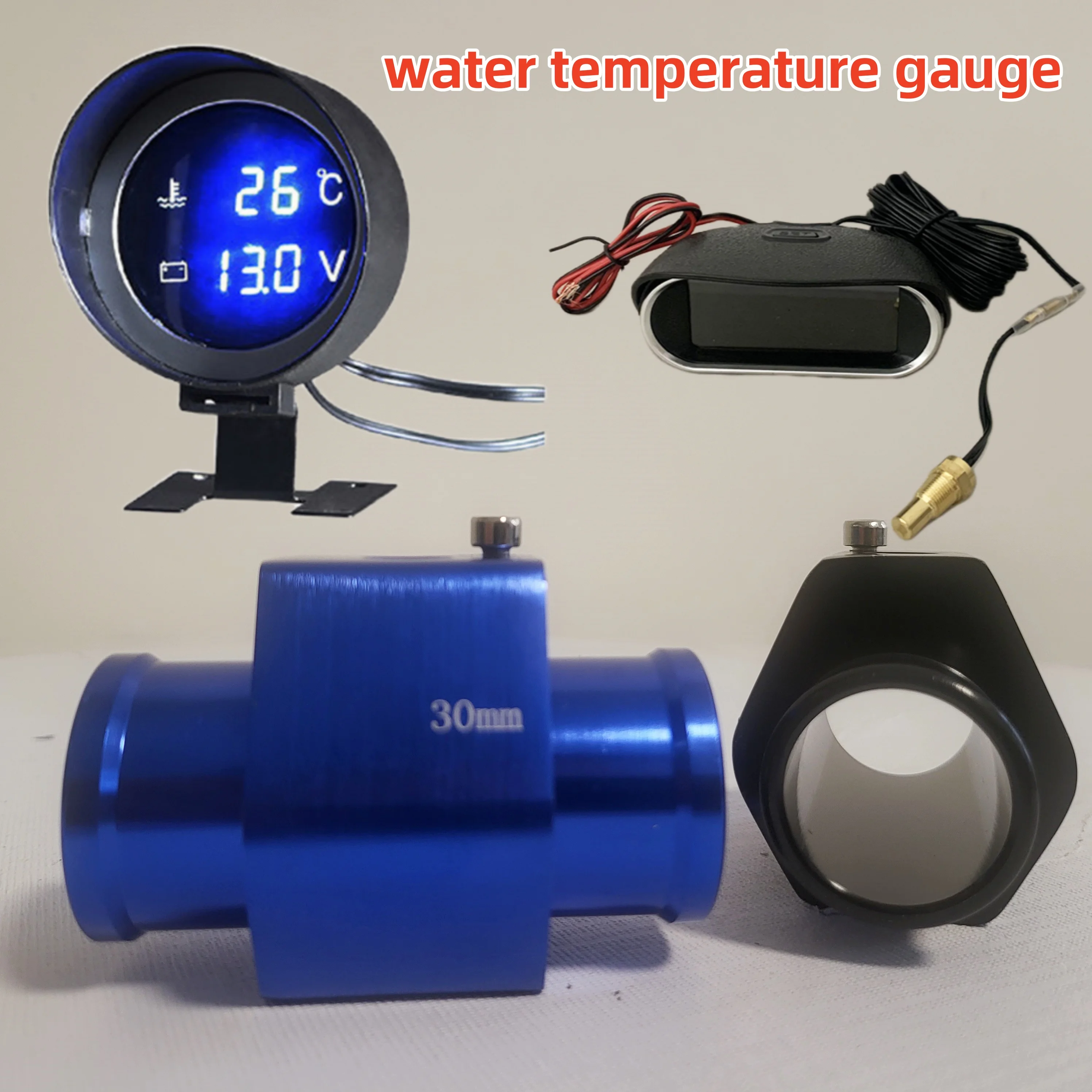 

Automobile Temperature Voltage 2-in-1 Digital Temperature Sensor Table 1/8NPT Water Temperature Gauge Temperature Sensor 12/24V