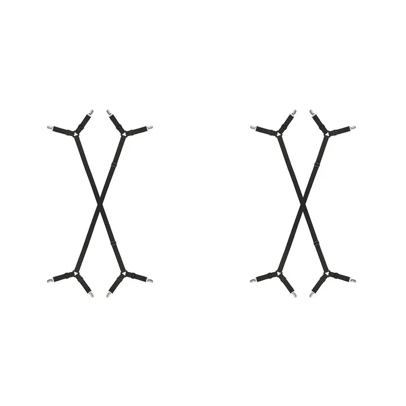 

【LAST CHANCE】4 шт. регулируемые эластичные подтяжки, держатель, ремни, зажим для простыней, наматрасники, диванная подушка (черный)