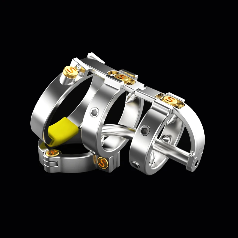 BLACKOUT 2022 316 Stainless Steel Metal The Sadism Double Lock Male Chastity Device Cock Cage Penis Ring Belt Adult Sex Toys