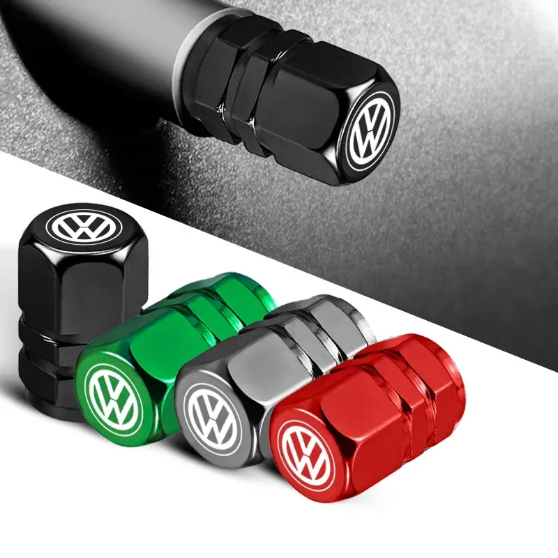 

4Pcs Metal Badge Car Wheel Tire Valve Stem Caps For VW Tiguan Golf Polo Passat CC Jetta Transporter Touran Scirocco Arteon T-ROC