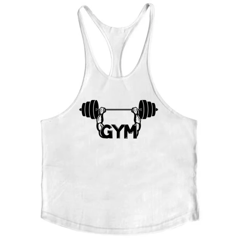 Gym Stringer Shirt for Men Y Back Athletic Performance Cotton Vest Moisture - Wicking Sleeveless Tank Lightweight Bodybuilding