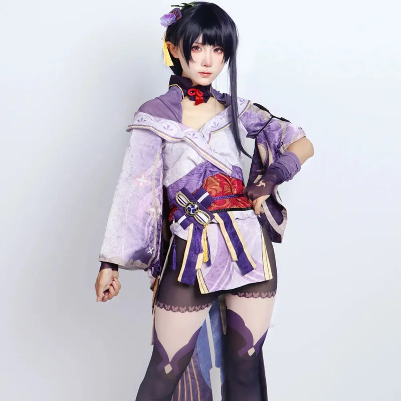 Anime jogo raiden shogun cosplay beelzebul traje adulto carnaval uniforme peruca anime trajes de halloween masquerade feminino