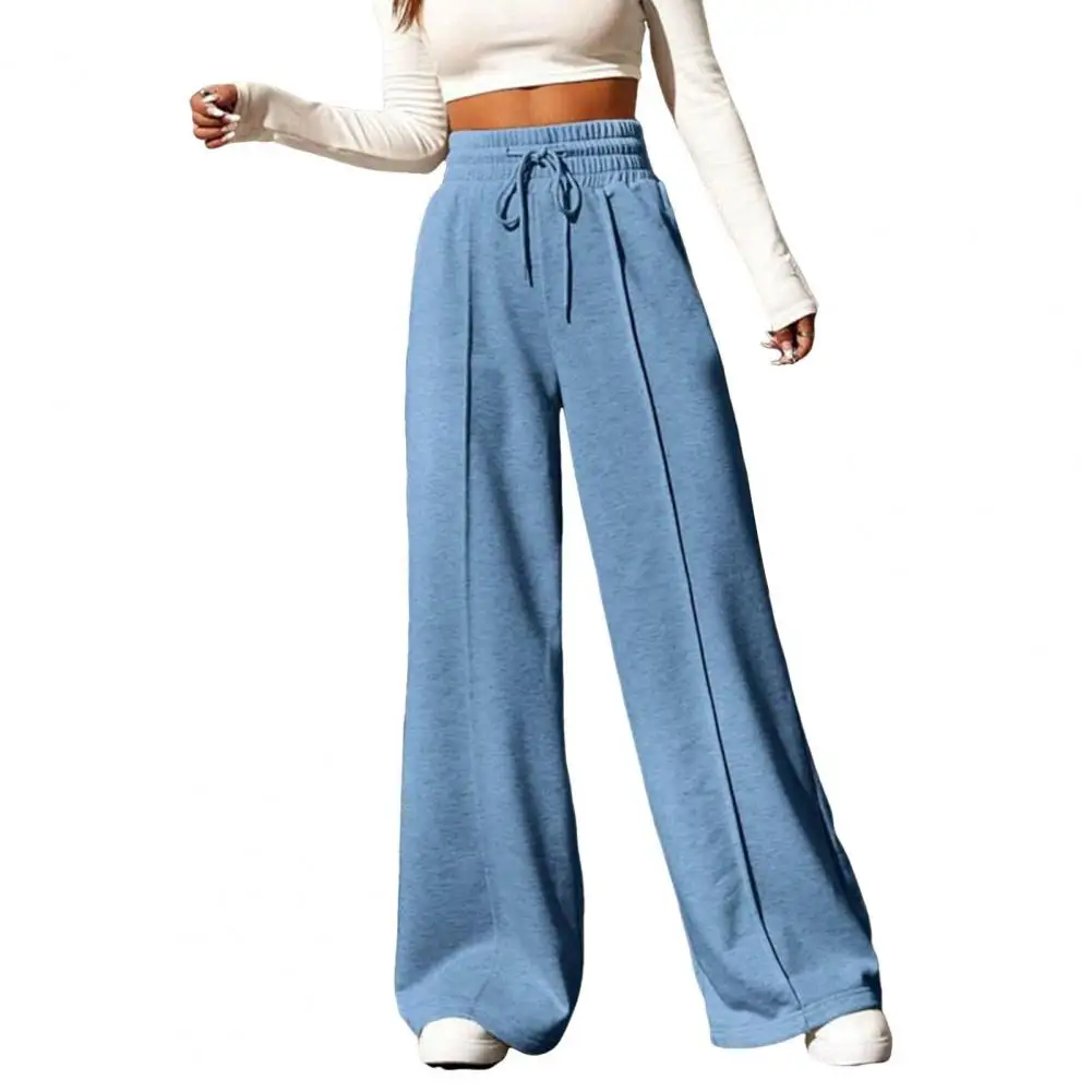 Women Pants Wide-leg Trousers Women's High Waist Sport Pants with Adjustable Drawstring for Outdoor for Active