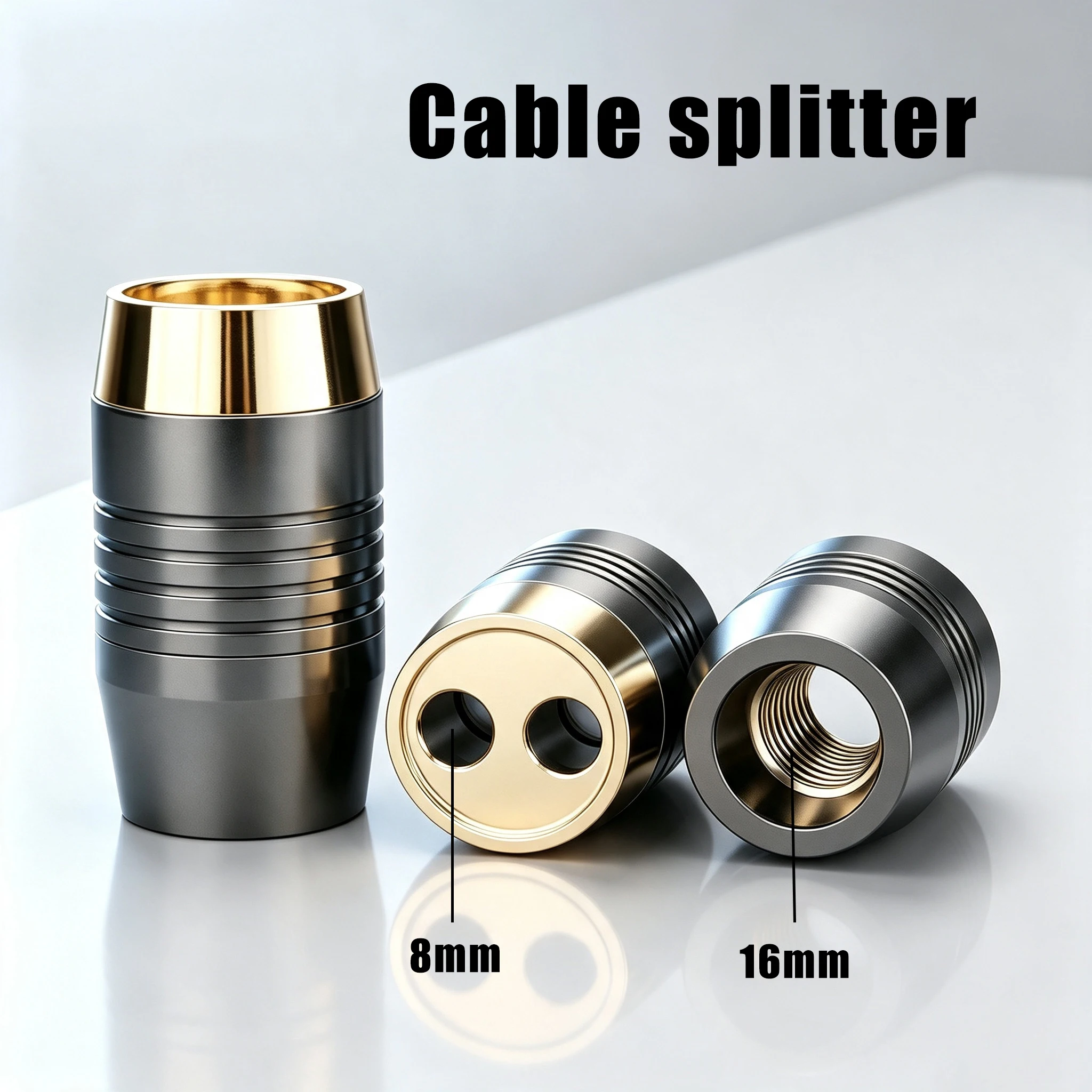 HiFi Wire Pants Boots Y Splitter Solid Steel Speaker Line Gold Splitter for DIY Speaker Cable 16MM To 8mm X 2