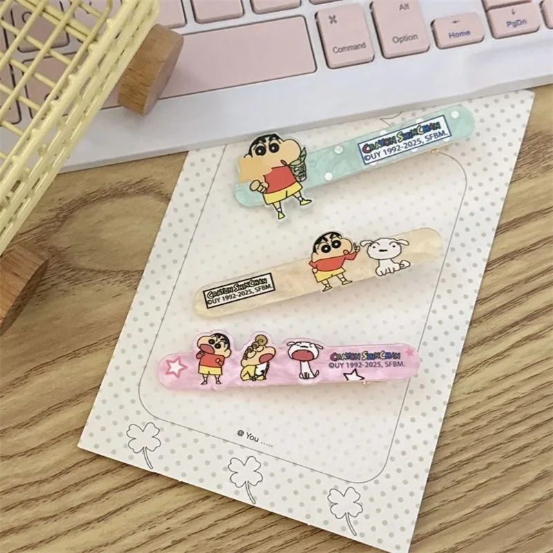 New Crayon Shin-chan One-word Clip Colorful Cute Fashionable Fun and Creative Bangs Traceless Hair Clip Jewelry Gift for Friends view 5