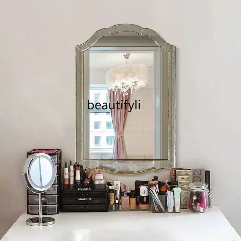 

yj21 French Retro Washstand Wall-Mounted Smart LED Light Bathroom Mirror Bedroom Bathroom Mirror