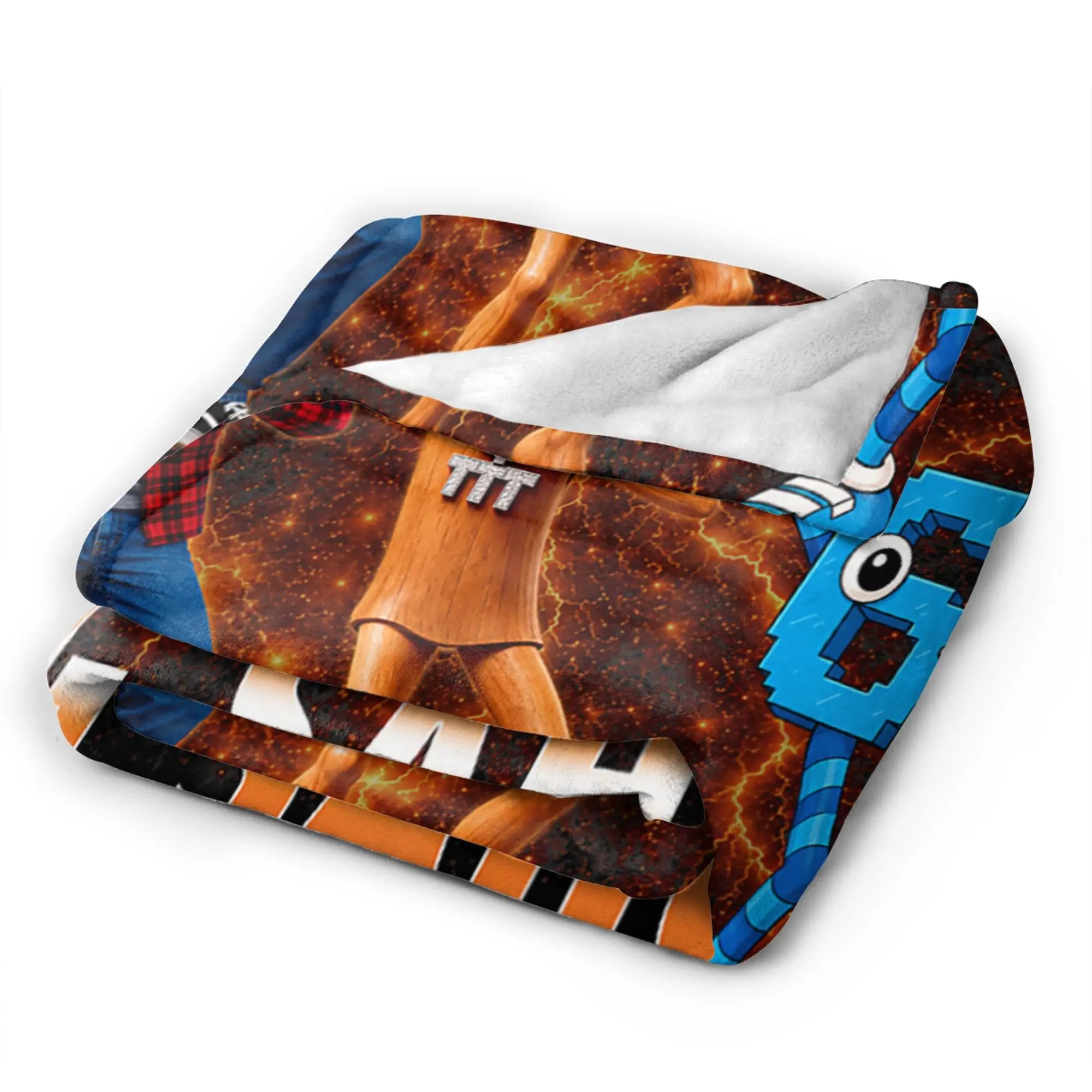 Tung Sahur John Pork is Calling Ke Mun San Dance 67 Meme Warm Comfy Blanket Travel Bedding Throws Bedroom Flannel Bedspread