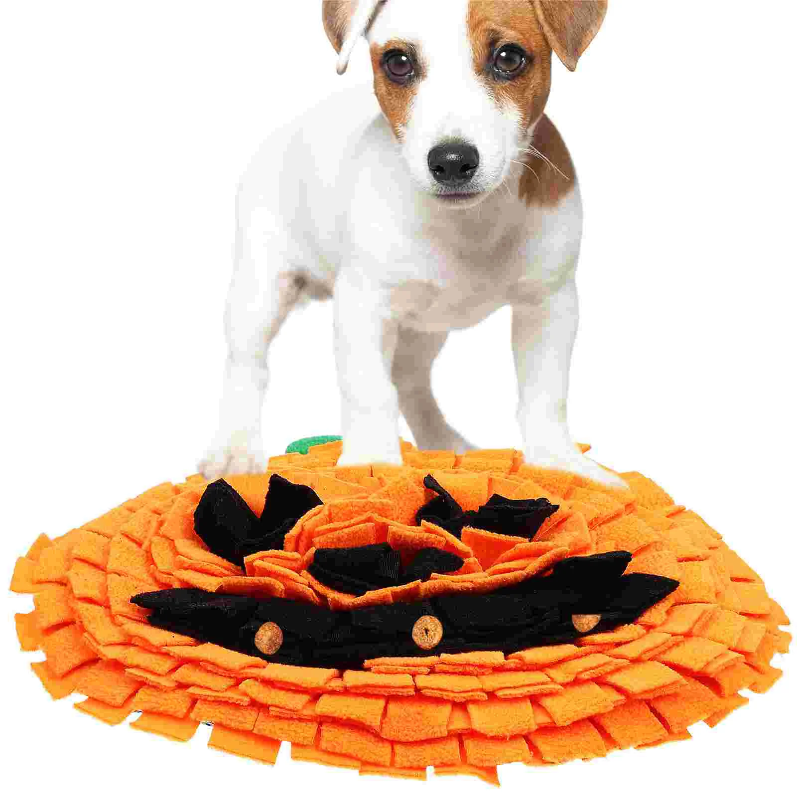 Pet Sniffing Pad Orange Pumpkin Shape 1pcs Snuffle Mat Puppy For Dogs Feeding Plaything Chew Toys Small