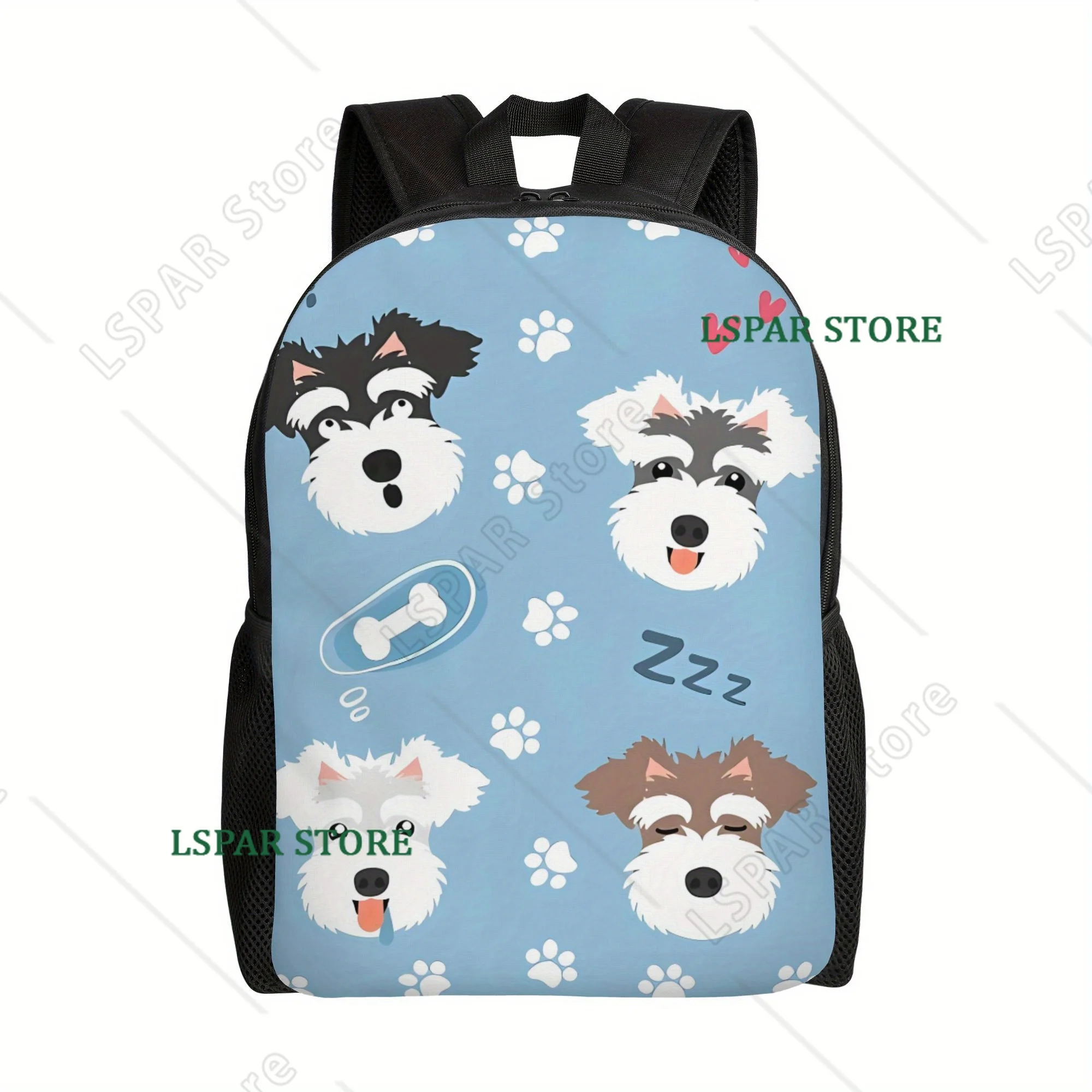 

Рюкзаки Kawaii Miniature Schnauzer с повседневным принтом, школьные сумки для студентов, дорожные сумки, рюкзаки для ноутбуков, регулируемые ремни