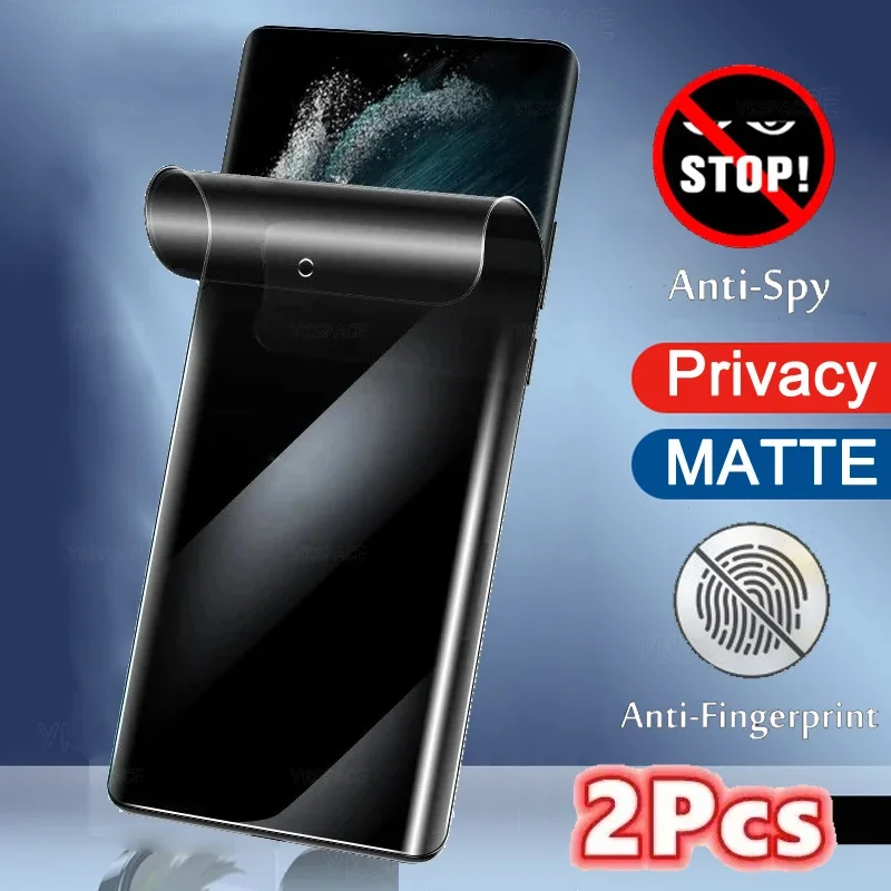 2Pcs Matte + Privacy Soft Hydrogel Film For OPPO Reno 8T 9 10 11 12 Pro Plus 5G Anti Spy Fingerprint Screen Protector