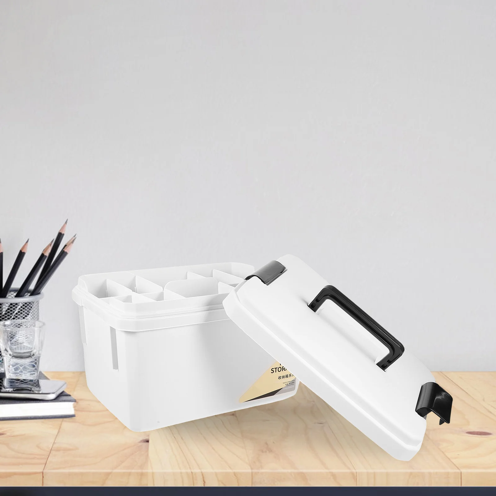 صندوق دواء منزلي صغير متعدد الطبقات حقيبة تخزين أدوية محمولة مع مقبض صندوق إسعافات أولية للسفر والاستخدام المنزلي والمكتب #3