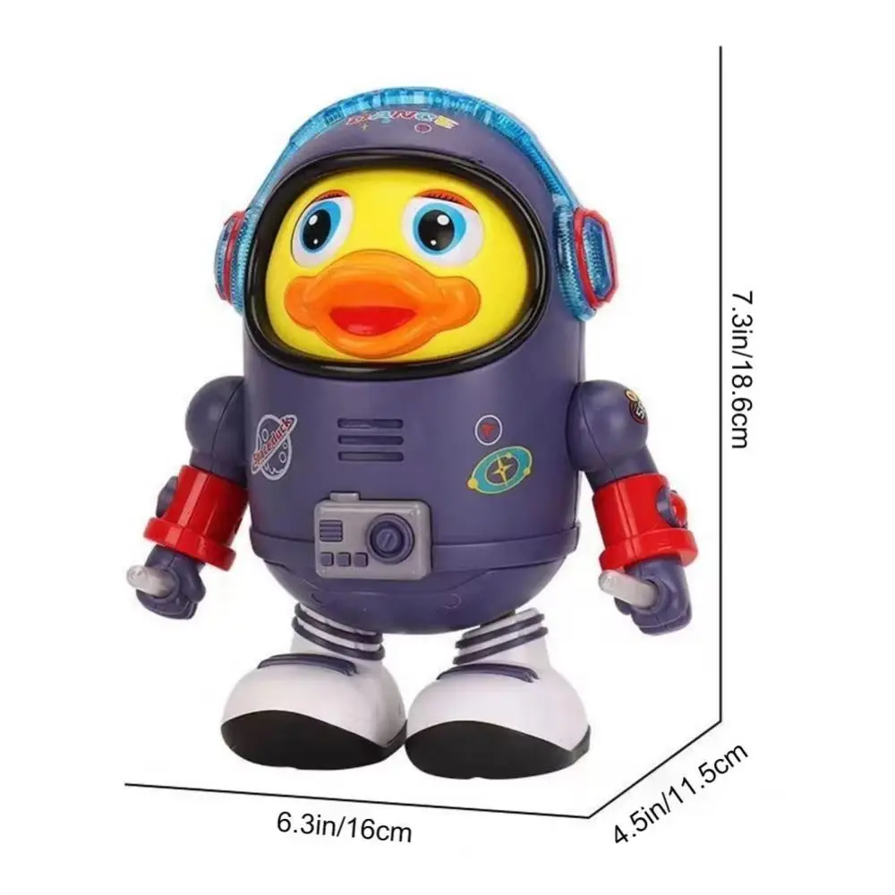 Pato de astronauta bailando de plástico, juguete con sonido y luz, baile eléctrico interactivo, pato espacial, decoración artesanal de baile oscilante
