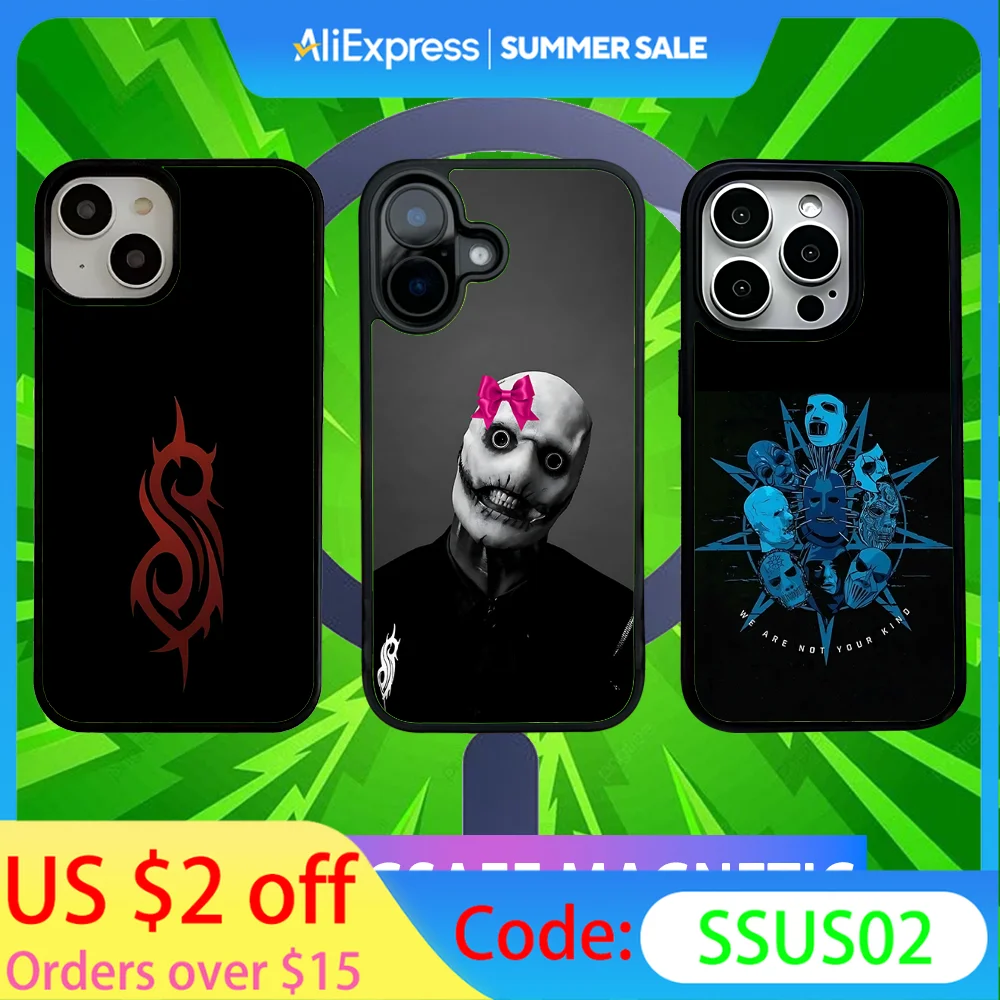 

Rock Band S-Slipknotes Phone Case For iPhone 16,15,14,13,12,11,Pro,Max,Plus,Mini,SE New Magsafe Magnetic Wireless Charging