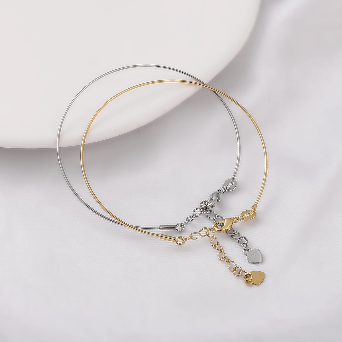 Bracciale rigido in ottone placcato oro 14K per donna Gril braccialetto fai da te per la creazione di gioielli