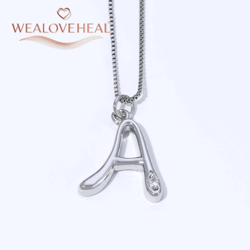 Rhodium-Plattierte Messing A-Z Initial-Halskette, Funkelnder Solitär-CZ-Buchstabenanhänger, Zierlicher Alphabet-Schmuck, Personalisiertes Namensgeschenk – Detail 19