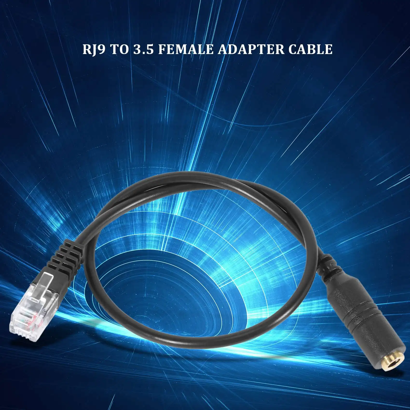 Compatible 1PC Phone Adapter rj9 to 3.5 female Adapter Convertor Cable PC Computer Headset Telephone
