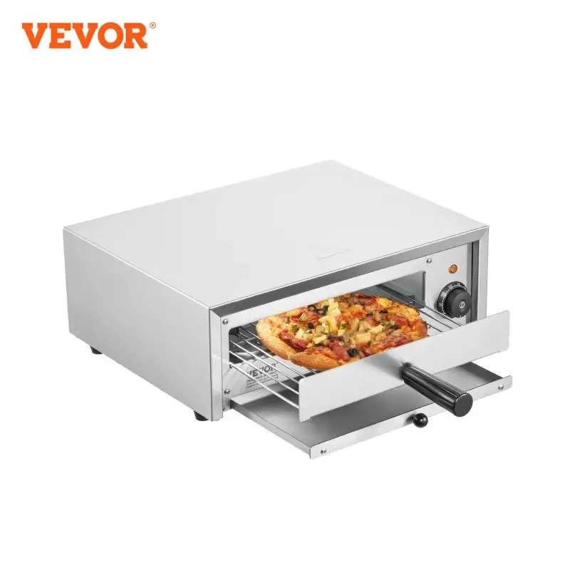 VEVOR Countertop Electric Pizza Oven Stainless Steel Construction and Easy-to-Clean Crumb Tray for Both Commercial and Home Use