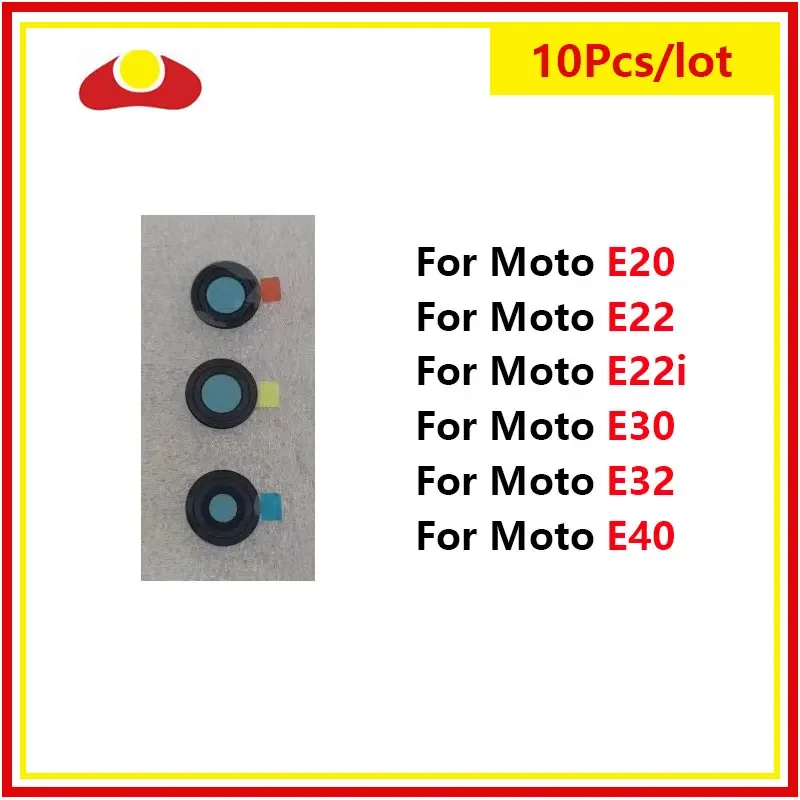 

10Pcs Rear Back Camera Glass Lens For Motorola Moto E22 E22i E20 E30 E32 E40 With Sticker Replacement