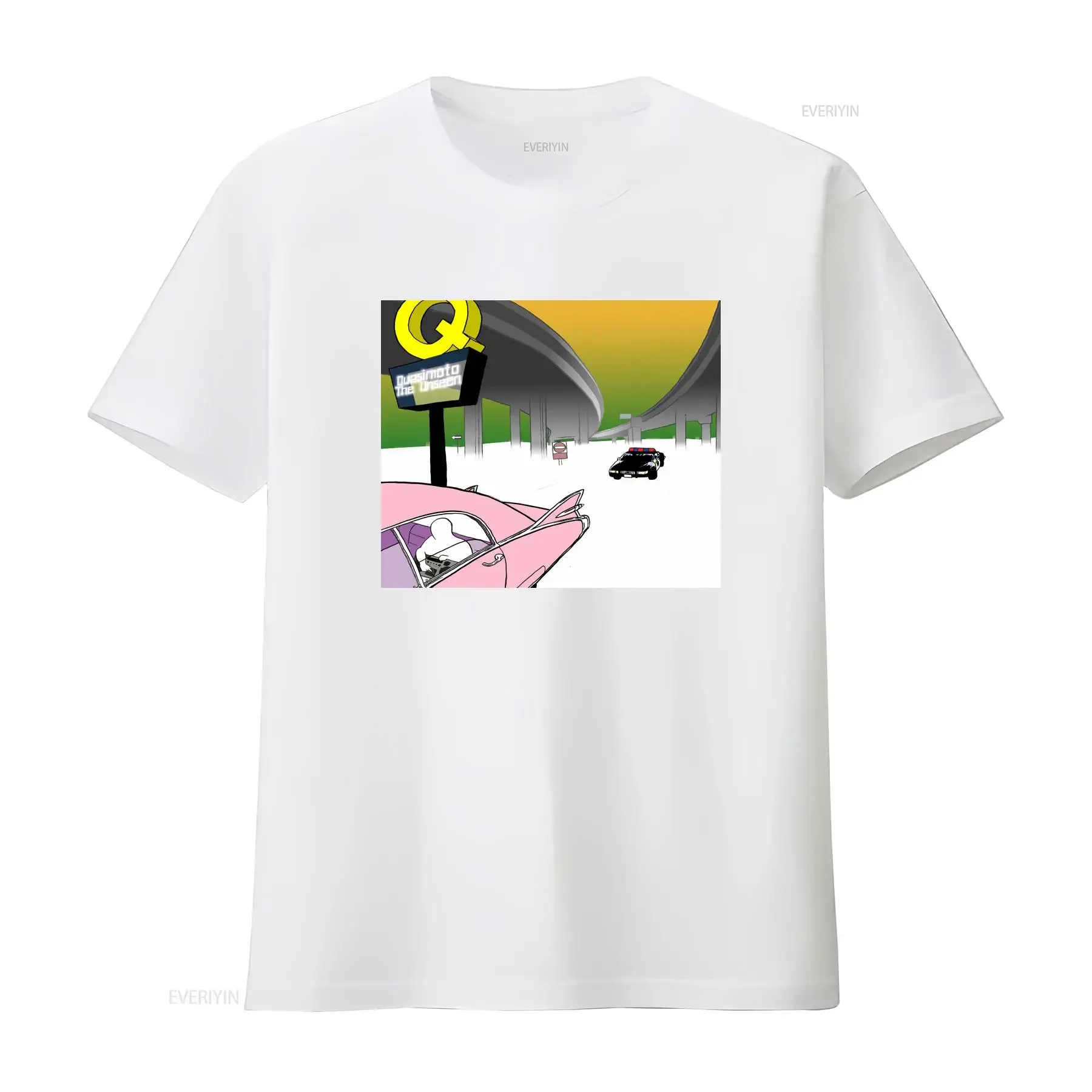 تي شيرت كواسيموتو البديل الغيب الهيب هوب الجاز الراب تي شيرت عتيق مغسول أنيق غير رسمي متعدد الاستخدامات قليلاً