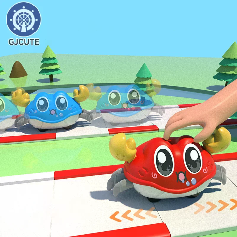 Kinderplezier Dubbele lus Hardlopen Cartoon Krab Ouder-kind interactie Traagheid Kruipspeelgoed Cadeaus voor jongens en meisjes