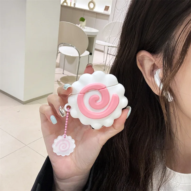 3D Japan Food Fish Cake Silicone Shockproof Earphone Cover For Airpods 4 Case/Airpods Pro 2 Case For Gilrs Kids Men Funda