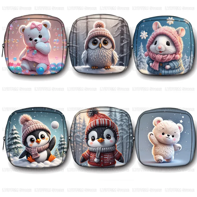 Cartoon Mouse Penguin Bear Rabbit Cosmetic Case Women Makeup Bag Zipper Pouch Toiletries Organizer Girls Cosmetic Bags