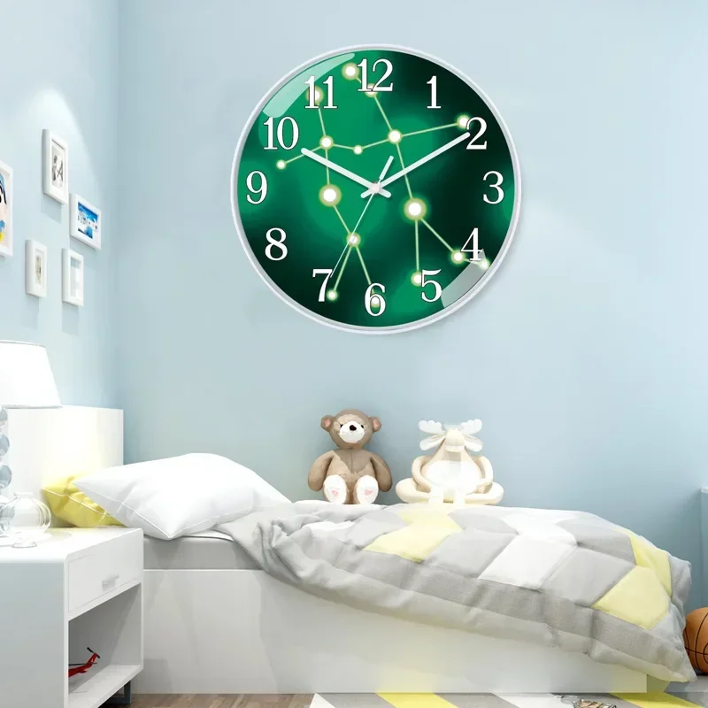 2025 New 12-inch Seven-star Wall Clocks Living Room Home Stylish Modern Simple Marble Pattern Decor Creative Silent Quartz Clock
