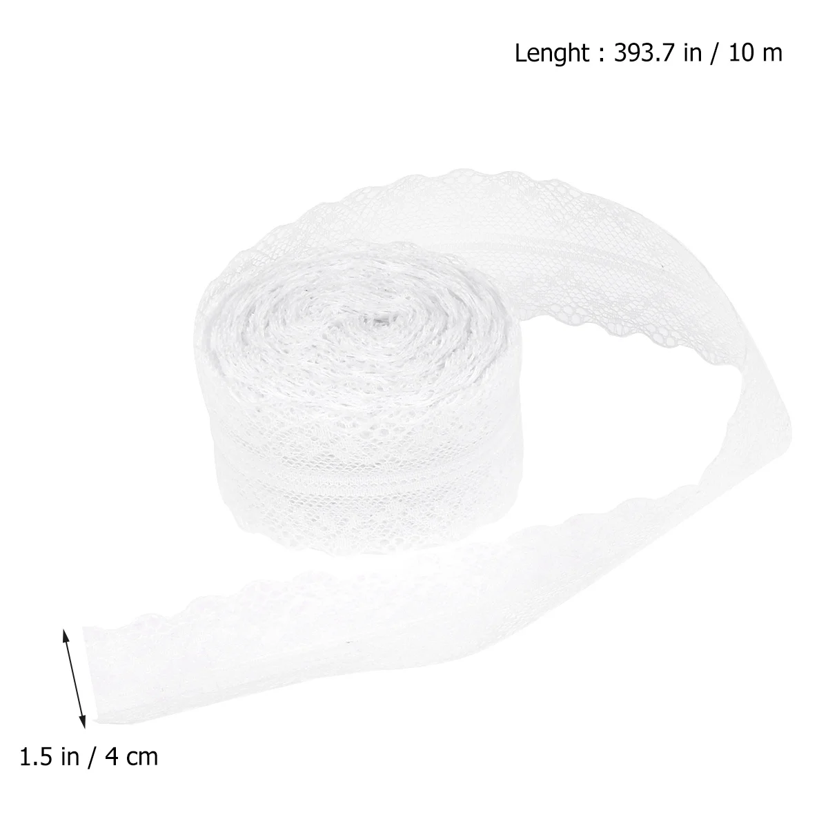 

10m Nylon Floral Lace Ribbon White Lace Trim for Wedding Dress Bridal Craft Ribbon Gift Wrapping Decoration Use