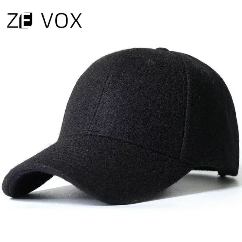 Men\'s Baseball Cap Wool Winter Hat 2021 Thickened Big Head Circumference Hat Fashion Warm Trucker Cap Outdoor Sport Dad Hat