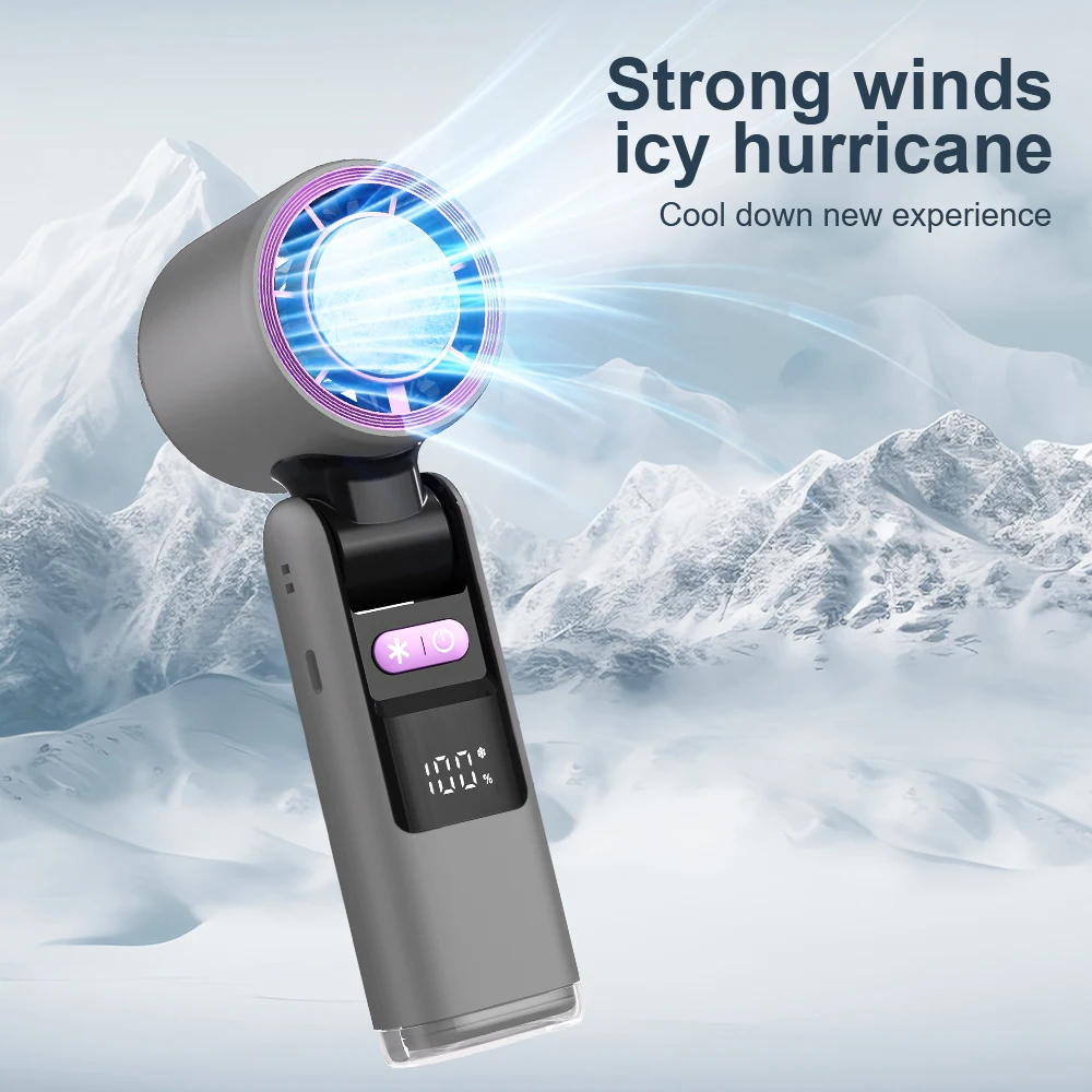 13000 rpm 3-in-1 Portable Fan Rechargeable Ice Cooling Handheld Fan Speed(100) Small Pocket Fans with Ice Cooler