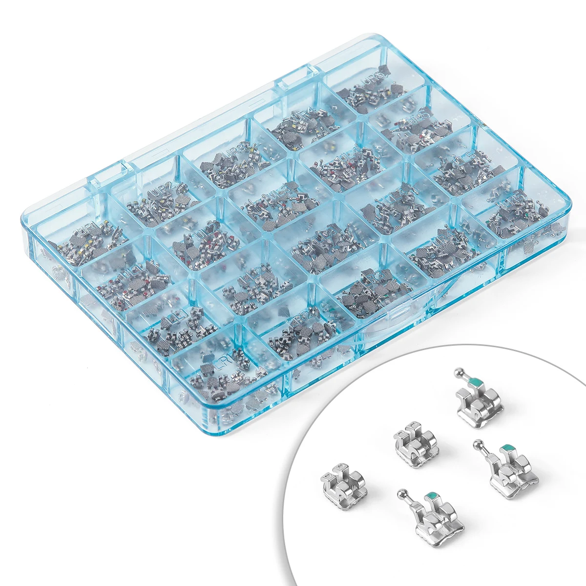 AZDENT 400 Stück Dental Kieferorthopädische Klammern Zahnspangen Metall MIM Monoblock Mini Roth/MBT 022/018 Haken 345 – Detail 1
