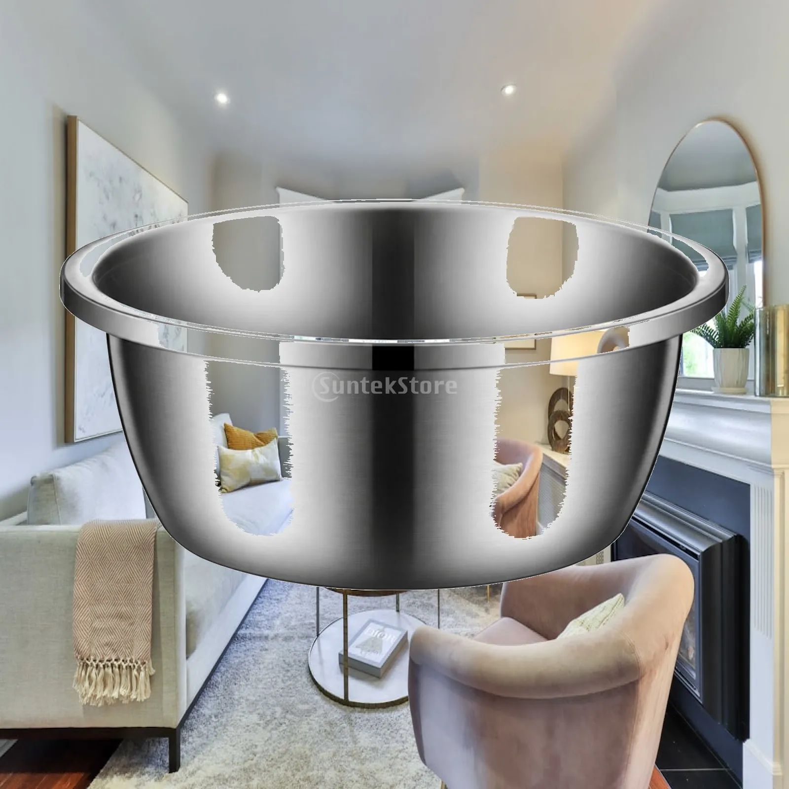 Thickened Stainless Steel Mixing Bowl Kitchen Basin for Food Prep Egg Beating Produce Washing Smooth Reflective Finish