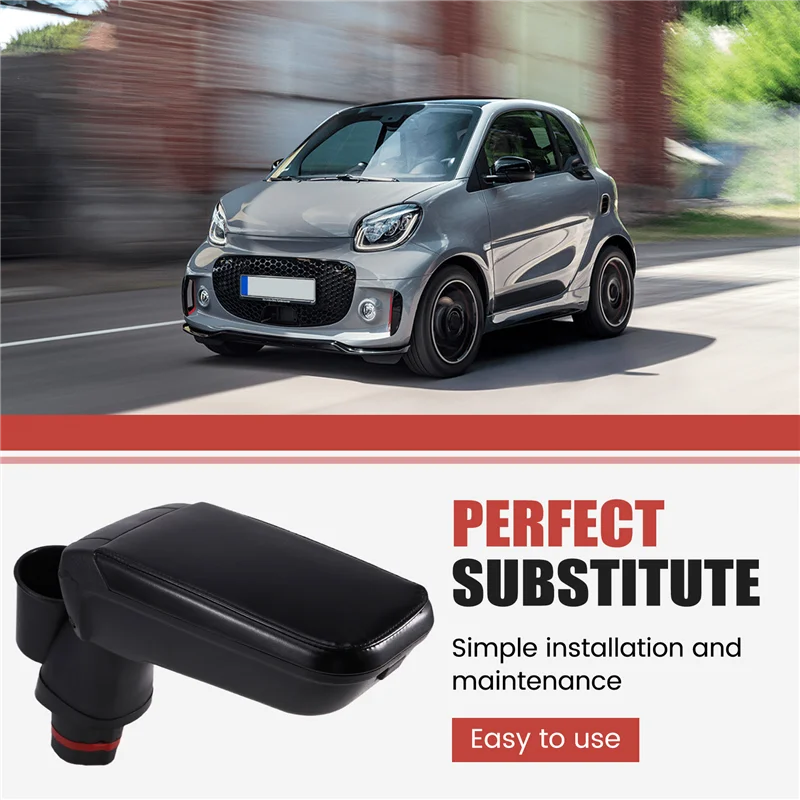 

A82M-Water Cup Holder Central Armrest Box Center Console Armrest For Mercedes Smart Fortwo Forfour 453 15-19