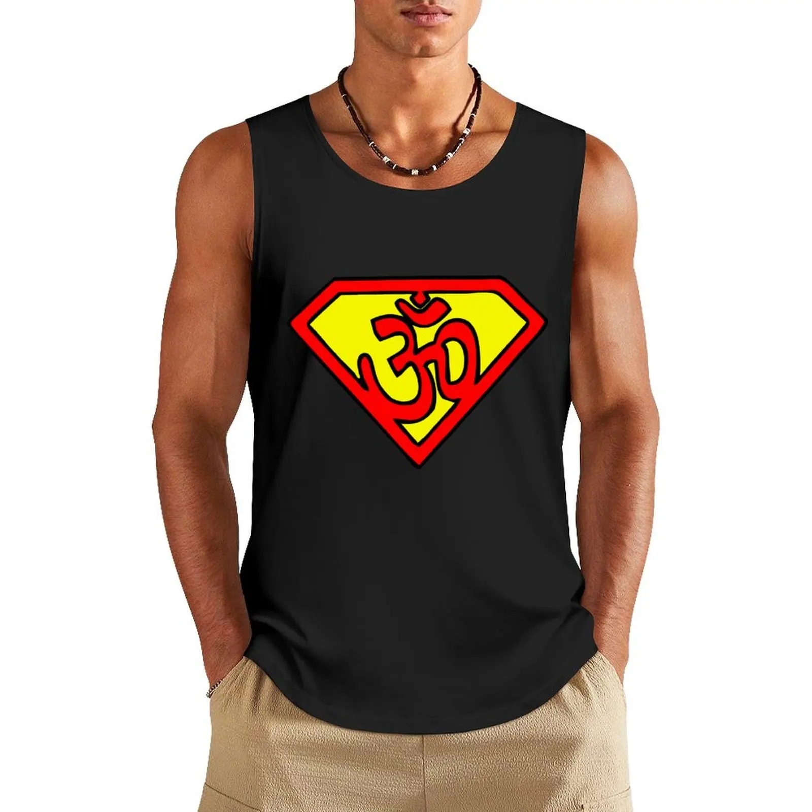 

Super Om Tank Top sleeveless jackets T-shirt Men's gym Gym T-shirts for men