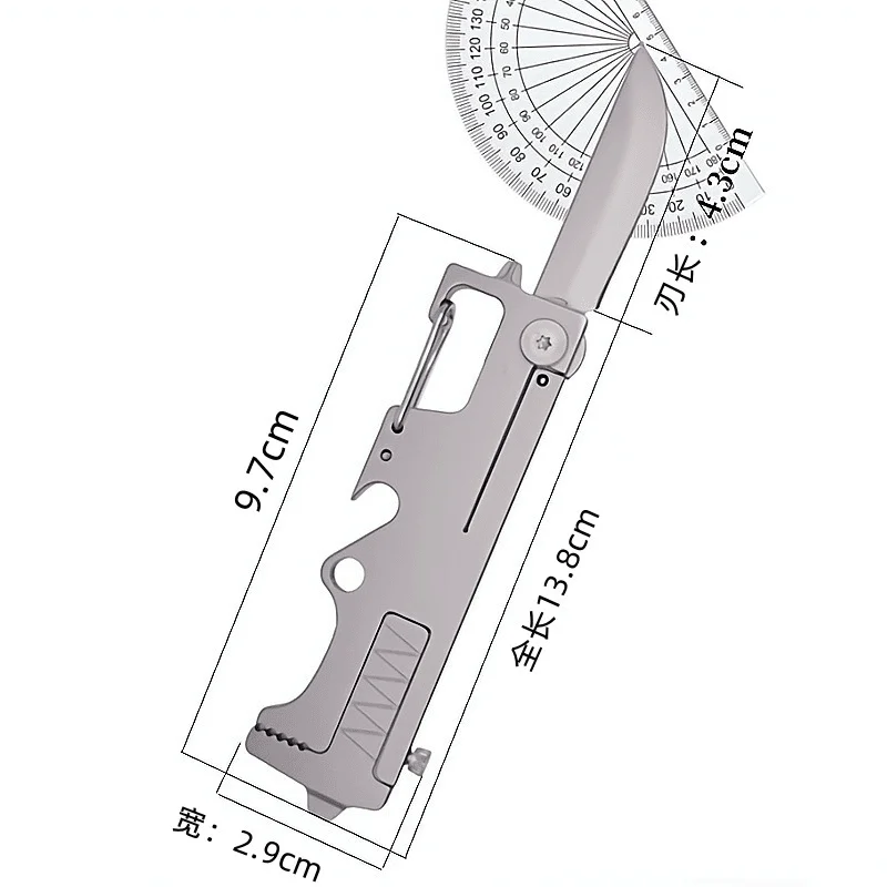 

Stainless Steel Outdoor Multifunctional Knife Wrench Keychain Pendant Convenient Camping Bottle Opener Mini EDC Small Tool