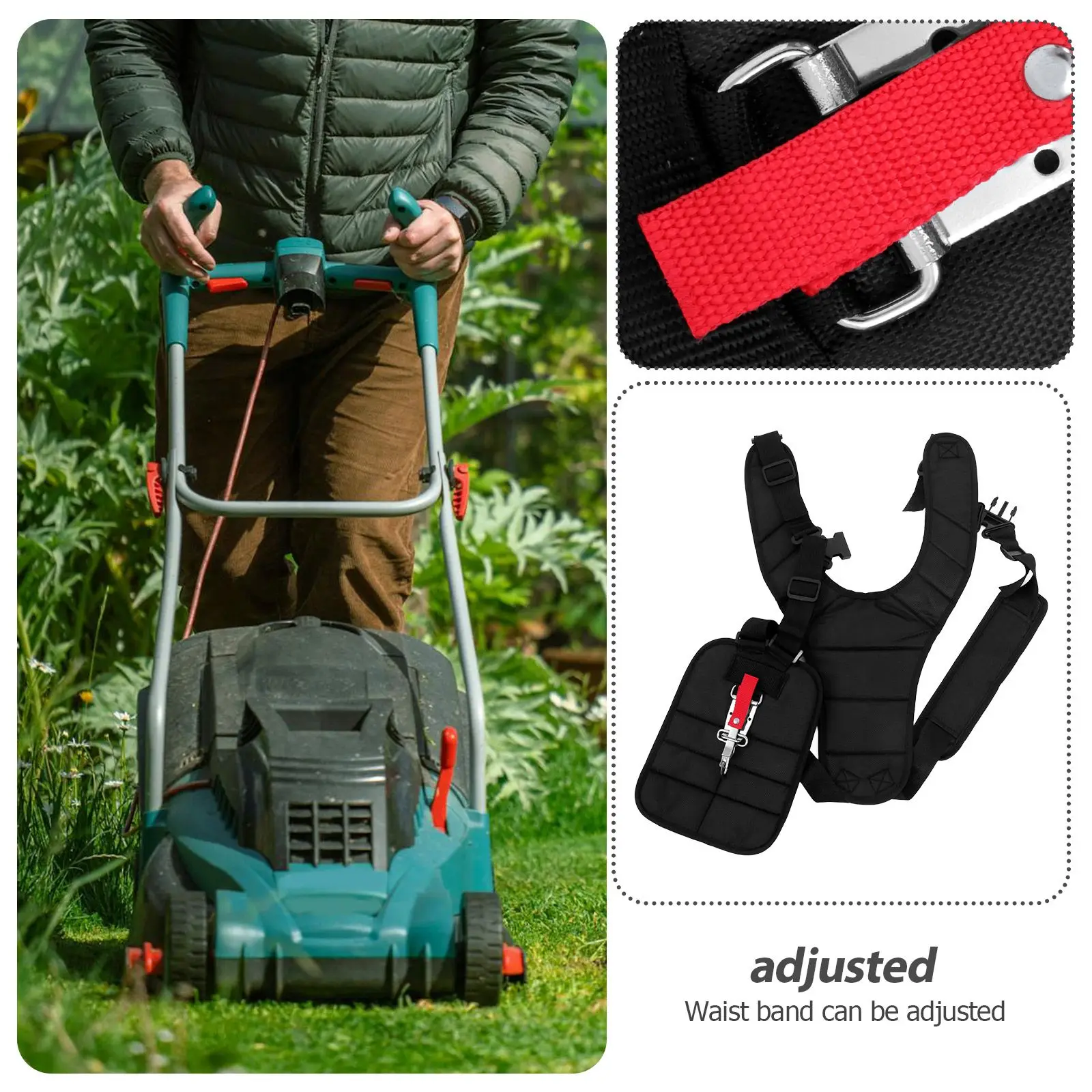 Rompi Harness Bahu Penopang Sikat Tali Mesin Pemotong Rumput untuk Pemangkas Gunting Pemangkas Rumput