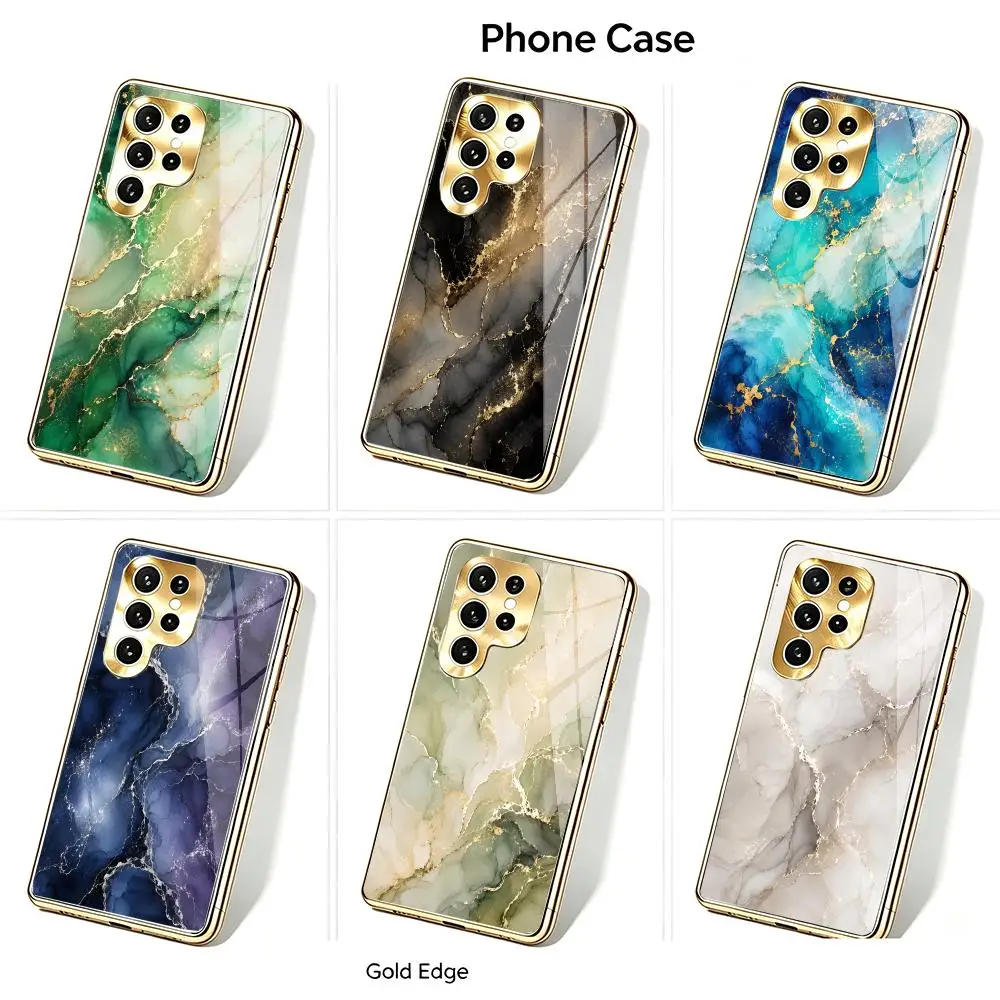 Luxury Gold Foil Marble Art  Phone Case  for Samsung Galaxy S24/ S24 Ultra/ S25FE/S25 /S25 Ultra / S26/S26 Ultra/S26 Plus