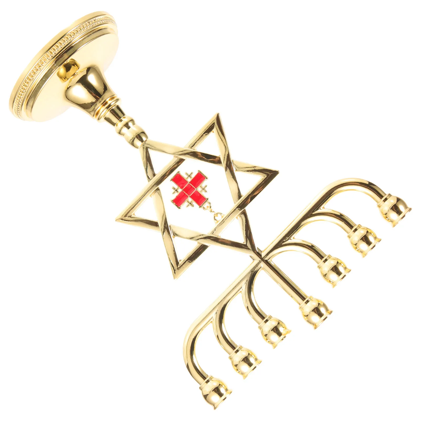

7-Head Candlestick Ornament Metal Menorah Decor For Home Dining Table Desktop Decoration Hanukkah Holder Vintage
