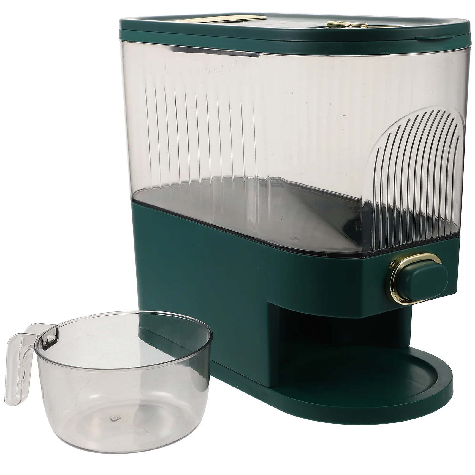 

Rice Dispenser Reusable Transparent Kitchen Grain Storage Container Cereal Bean Holder Large Capacity Ergonomic Design