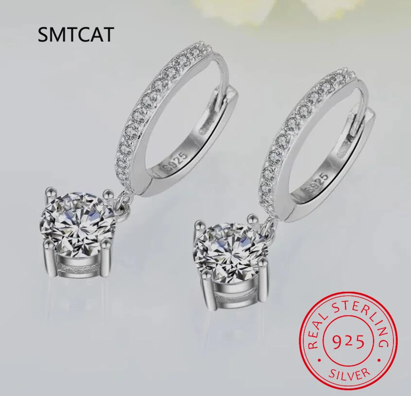 3 Carat Gra Certified Original Moissanite Hoop Earrings 925 Sterling Silver D Color Lab Diamond Drop Earrings for Women Jewelry