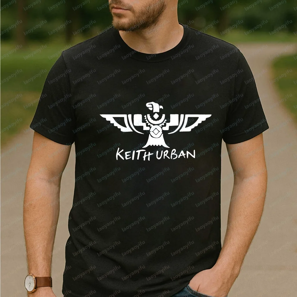 Loose and Retro Keith Urban Printed Summer Casual Short-sleeved Men's and Women's Round-neck Comfortable T-shirt