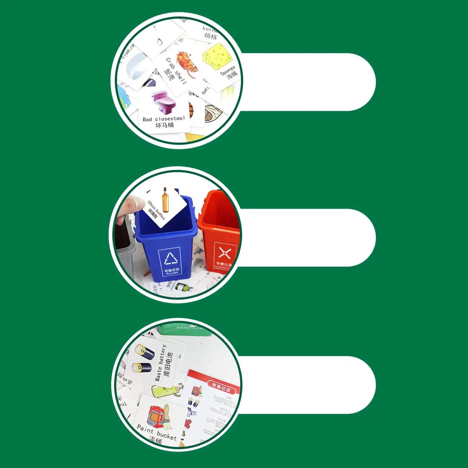 Mini Garbage Classification Toy Early Educational 4 Trash Cans Recycling Toy