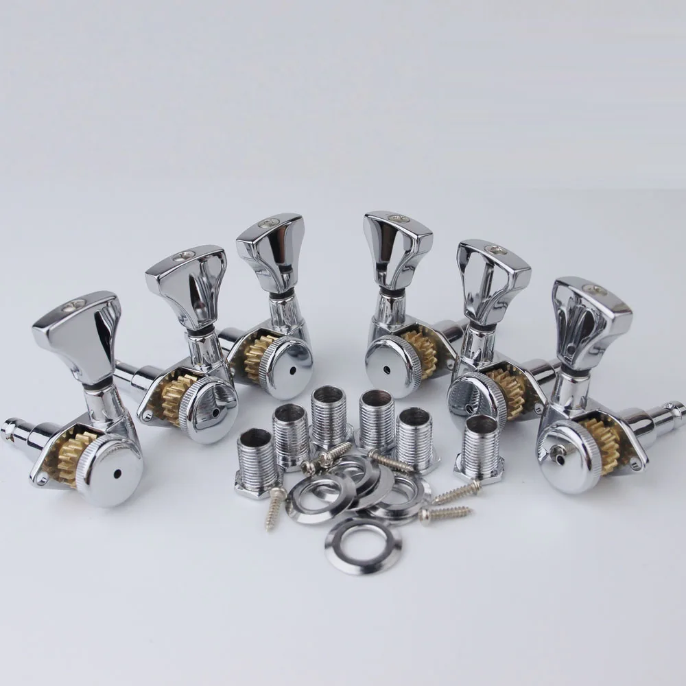 1 Set Grip-Lock Locking Guitar Tuning Machines 3+3 Chrome