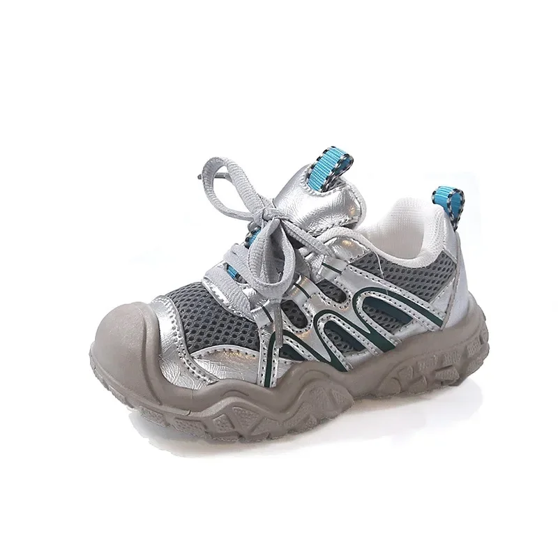 Zapatos para correr para niños y niñas, zapatos deportivos con punta y tapa, de malla transpirable, informales, antideslizantes, 2024