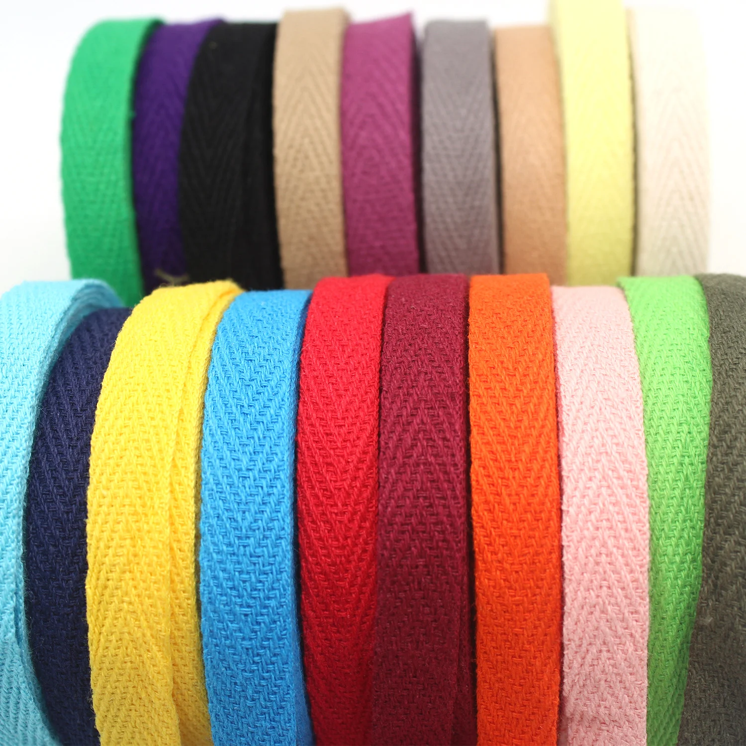 5yards/Lot 10mm Cotton Hserring Bone Ribbon Handmade For Packing Party Diy  Apparel Sewing Fabric  Christmas Decoration