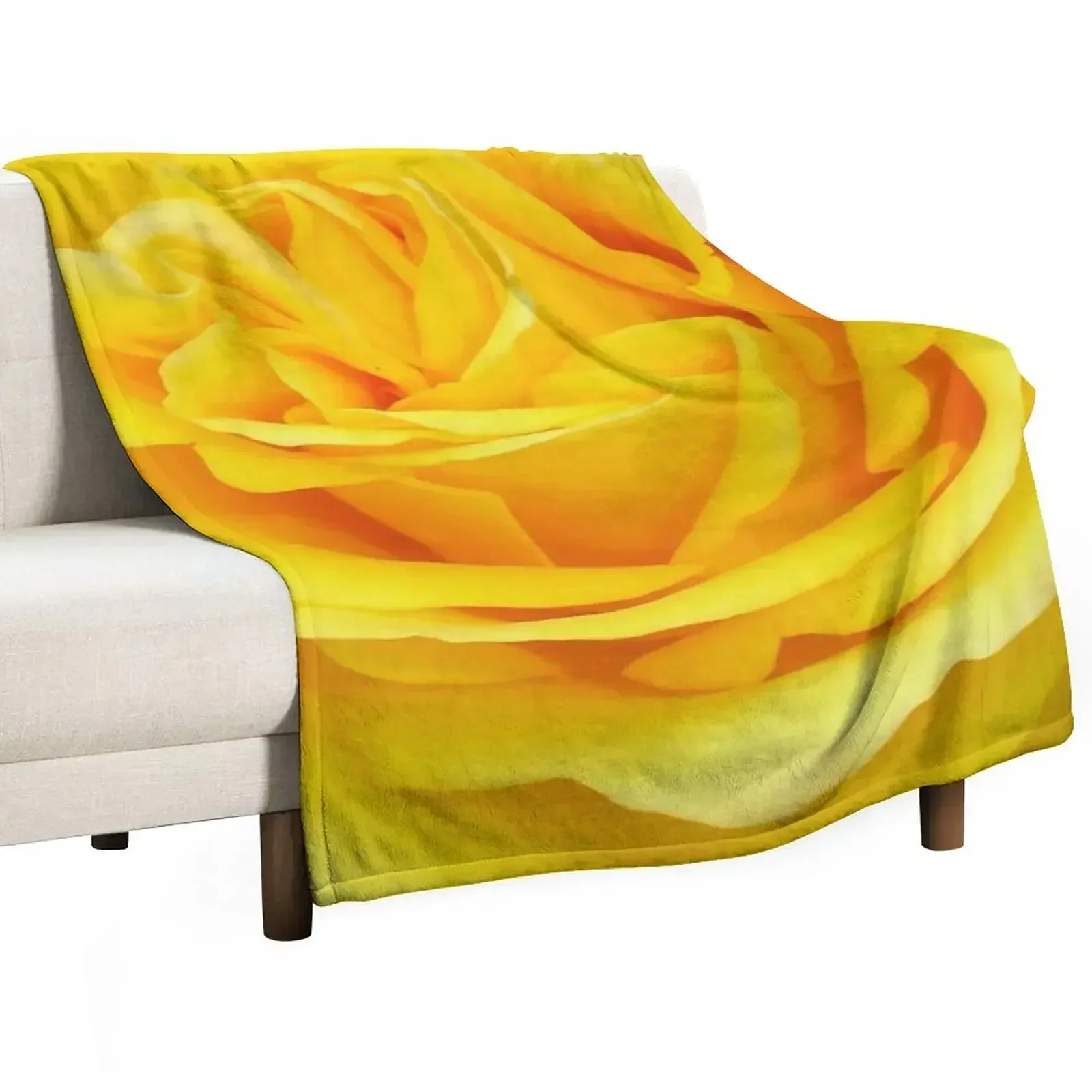 Beautiful Yellow Rose Closeup Photograph Throw Blanket Thins Bed Fashionable Soft Big Blankets